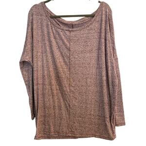 Athleta Size Large L Pink Heather Long Sleeve Oversized Top